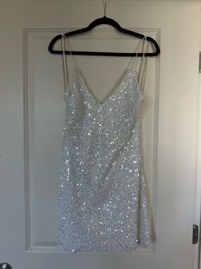 White sequins mini dress